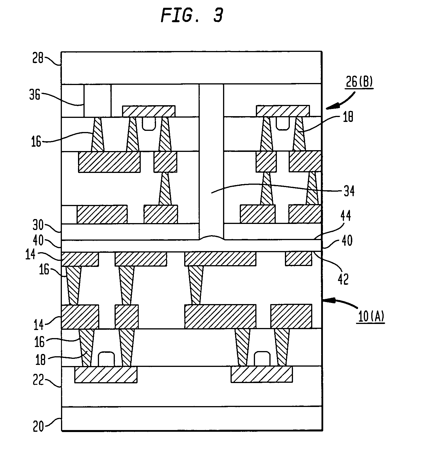 Accessible chip stack and process of manufacturing thereof