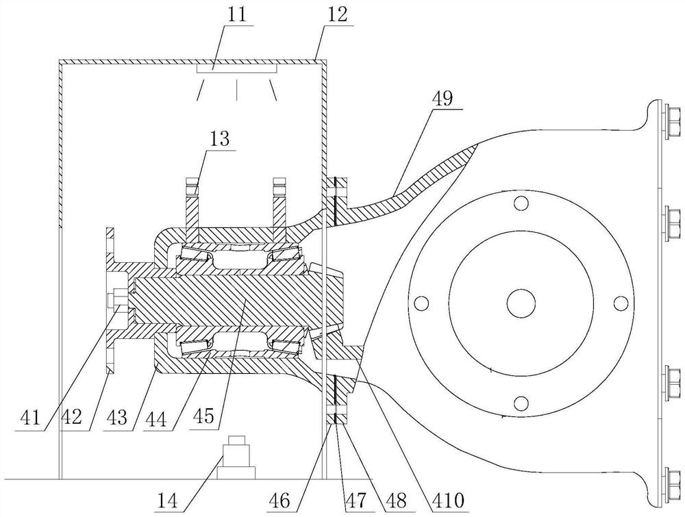 Heat flow characteristic testing device and method for bearing for drive axle