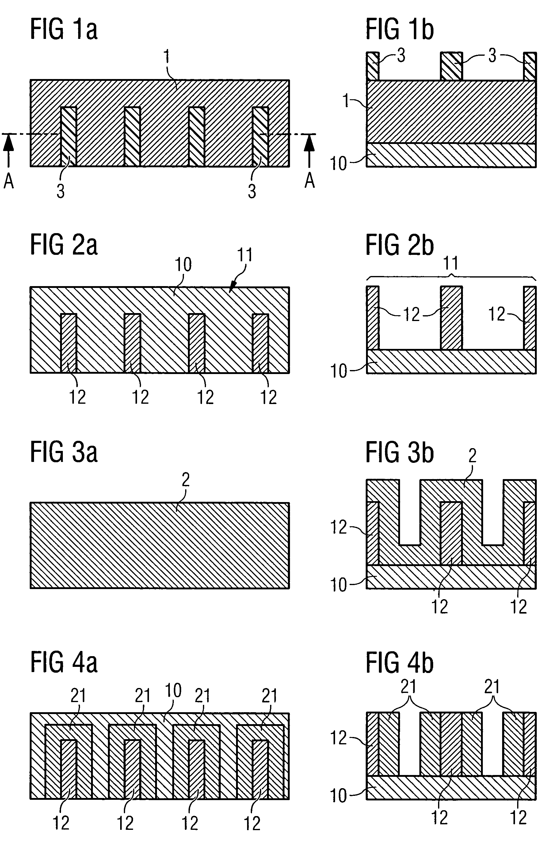 Method for producing a structure on the surface of a substrate