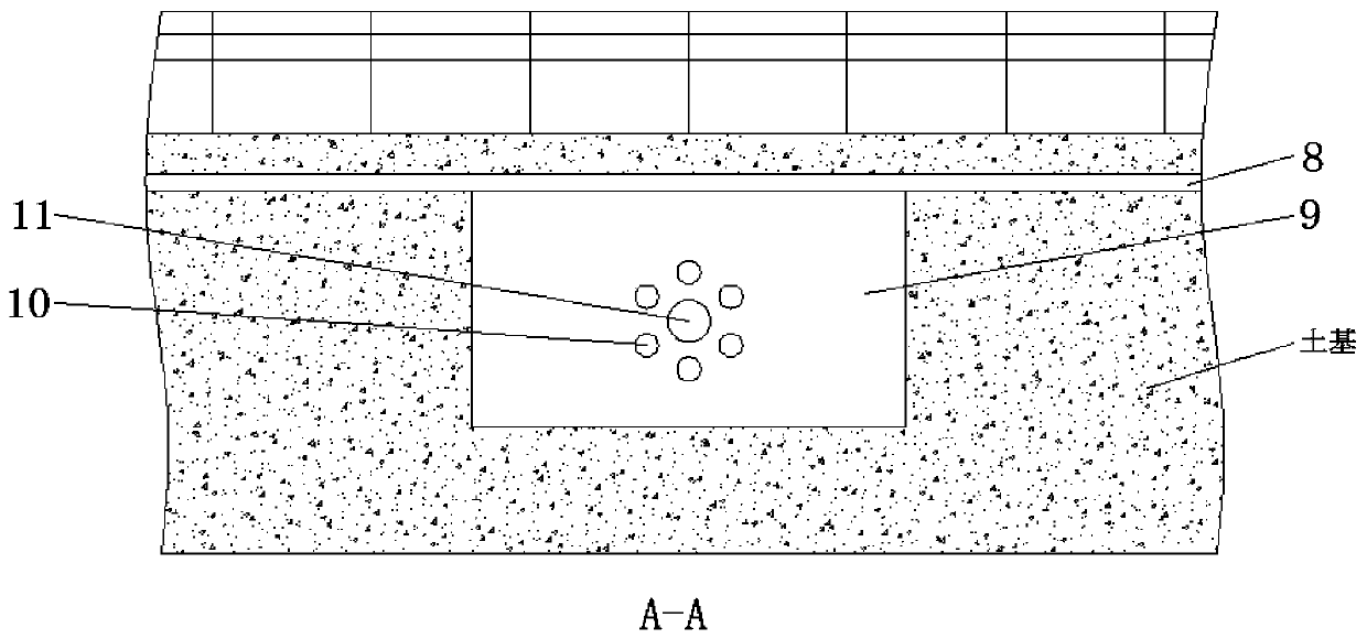 Drilling method of earth below highway ditches