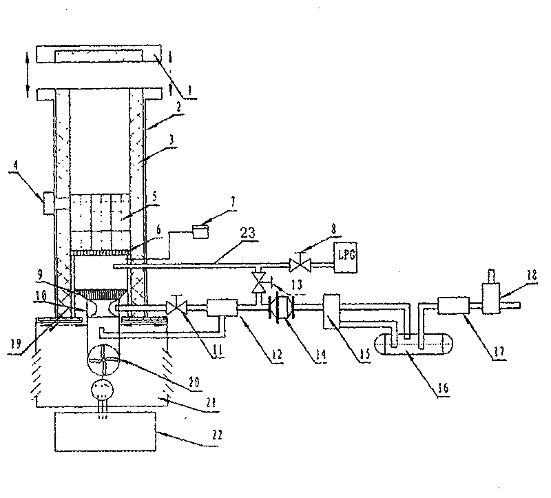 Coal mine mash gas incineration torch