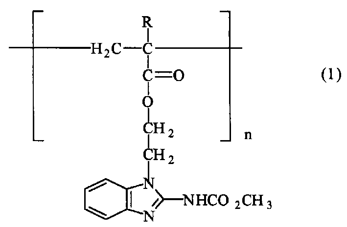 Polymer chemical slow release fungicide contg. carbendazim active component