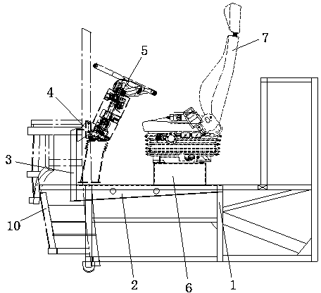 Passenger car driver protection structure