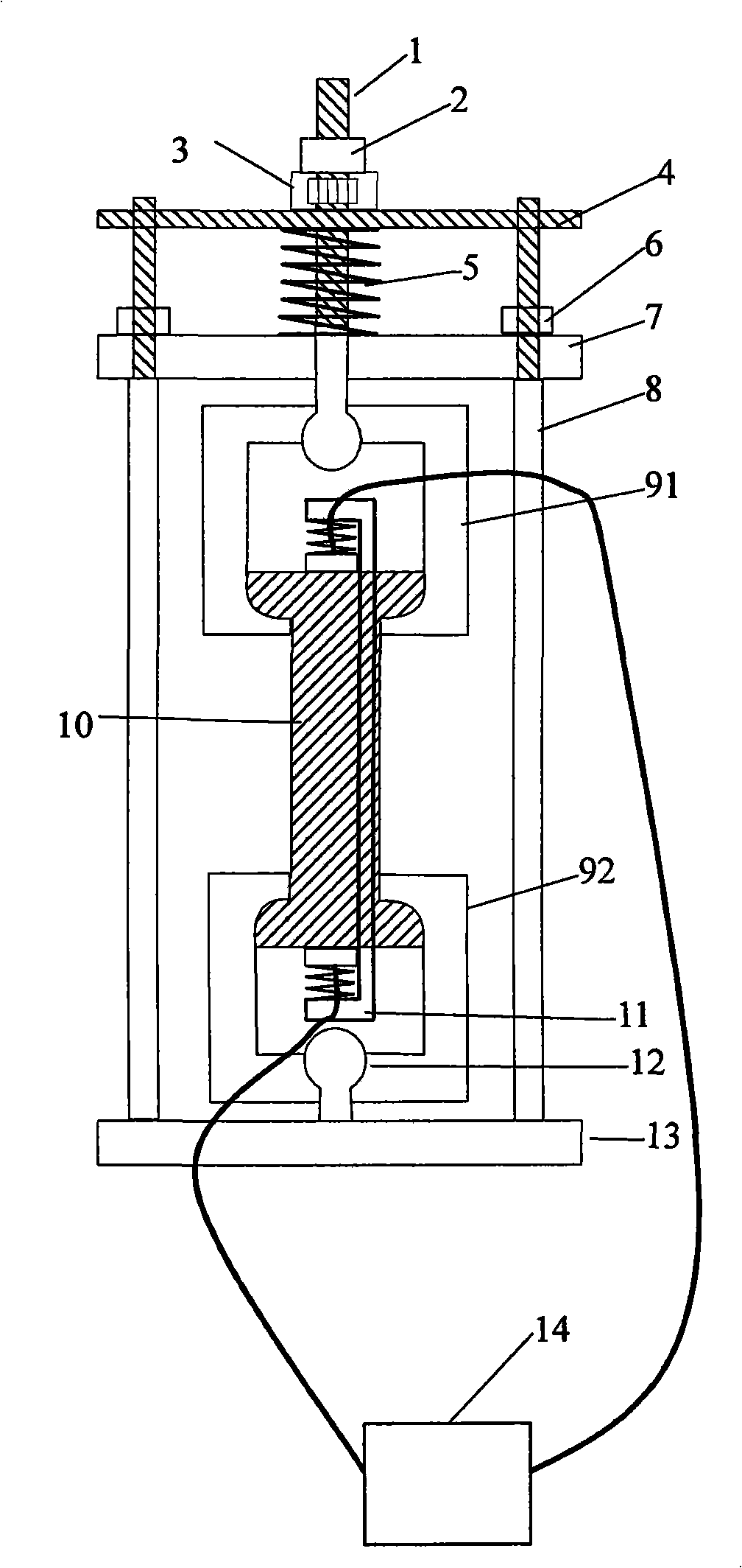 Experimental device for concrete multifactor permanent stability under co-action of pulling stress and surroundings