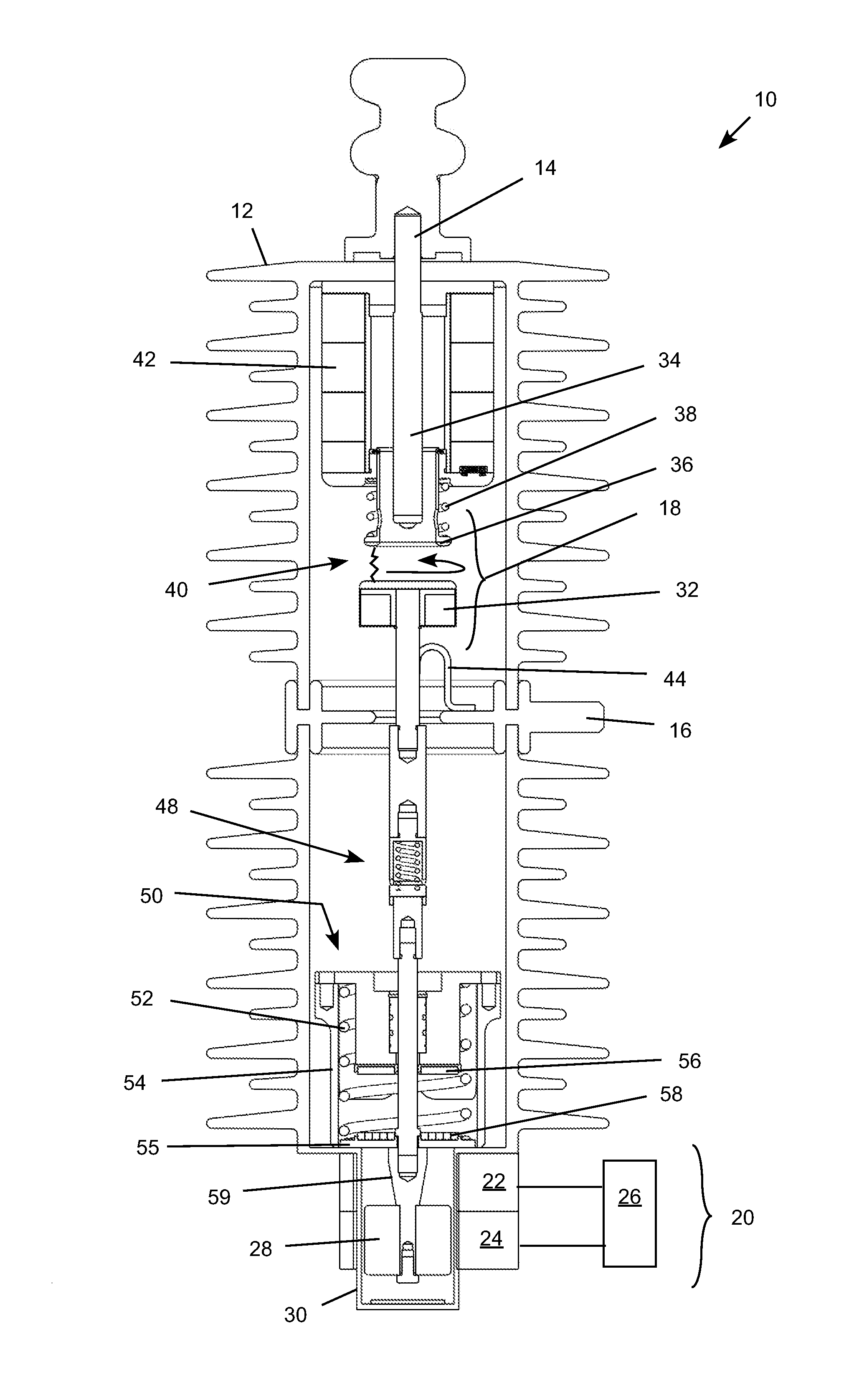 Sealed solenoid magnetically operated high voltage electric power switch