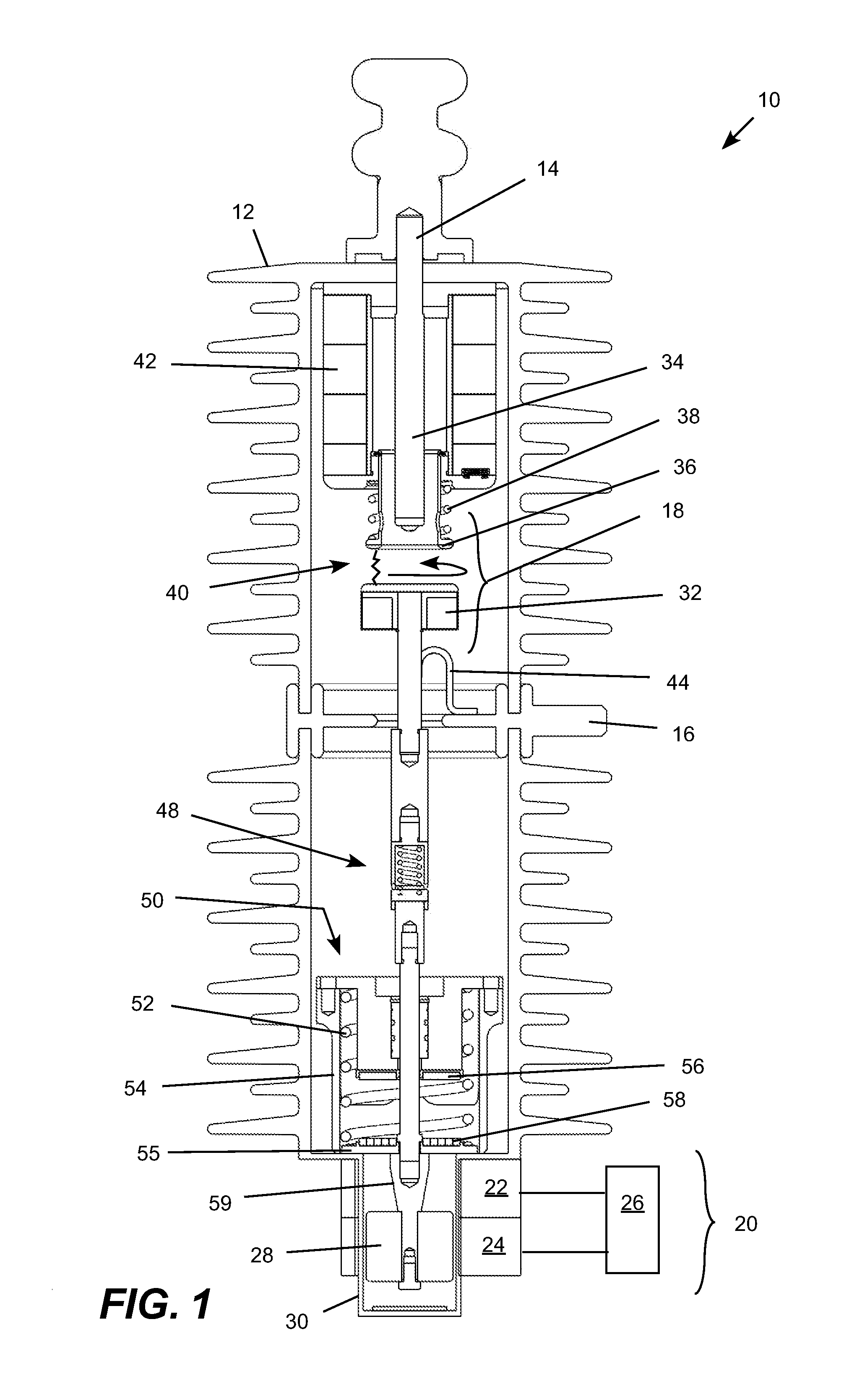 Sealed solenoid magnetically operated high voltage electric power switch