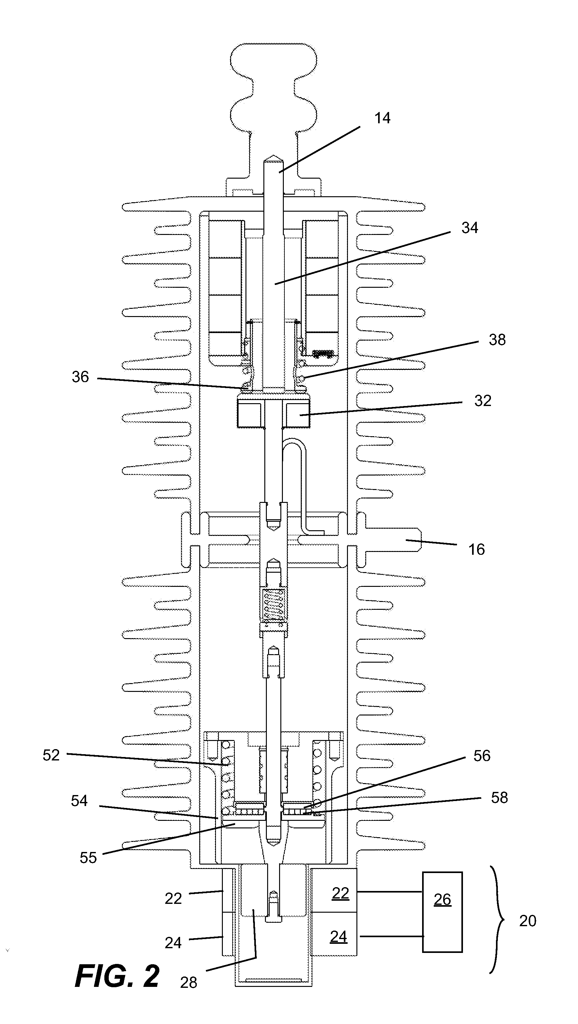 Sealed solenoid magnetically operated high voltage electric power switch