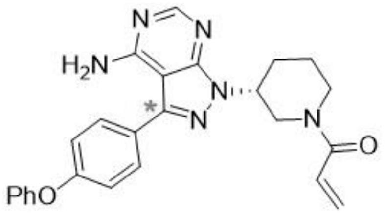 Radioisotope carbon-14 labeled ibrutinib and synthesis method thereof