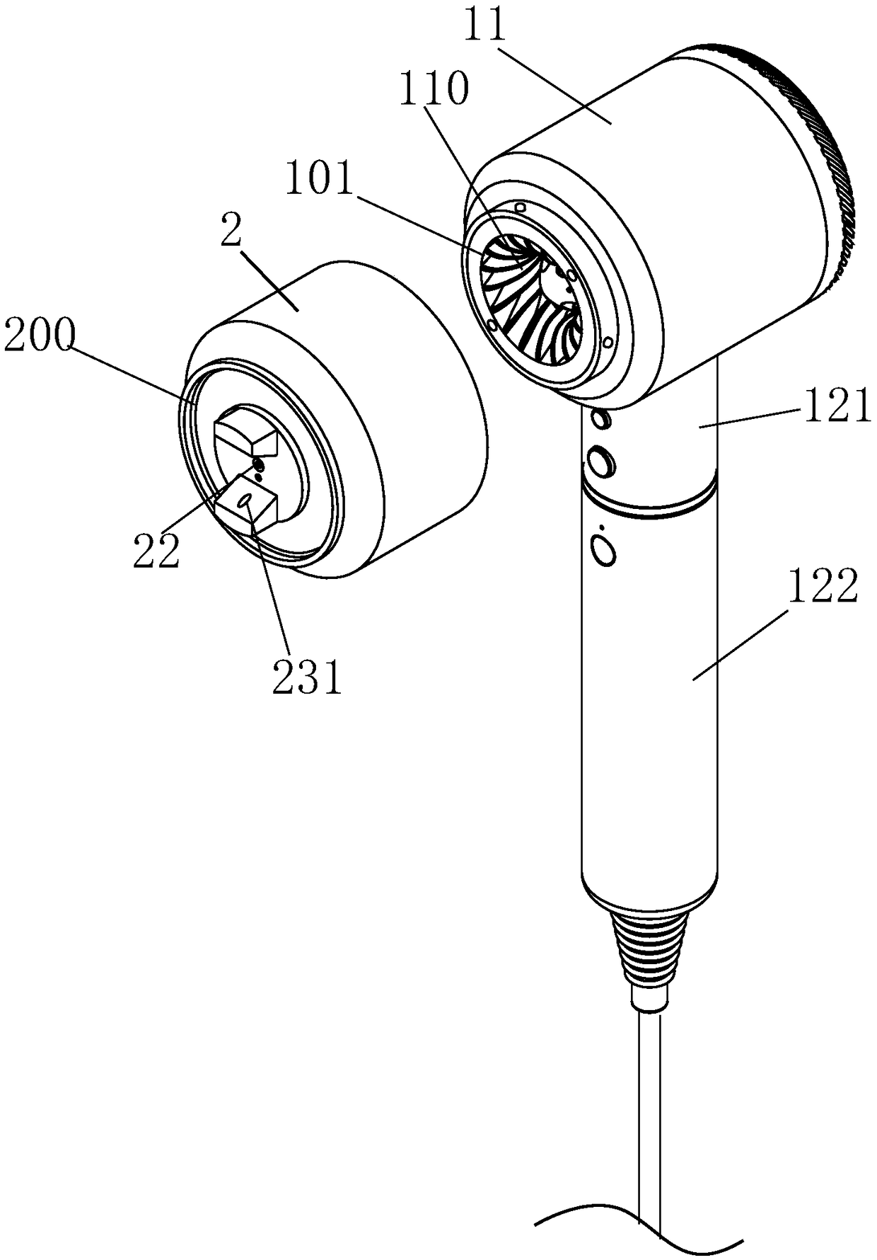 Hairdryer with shaping spraying function