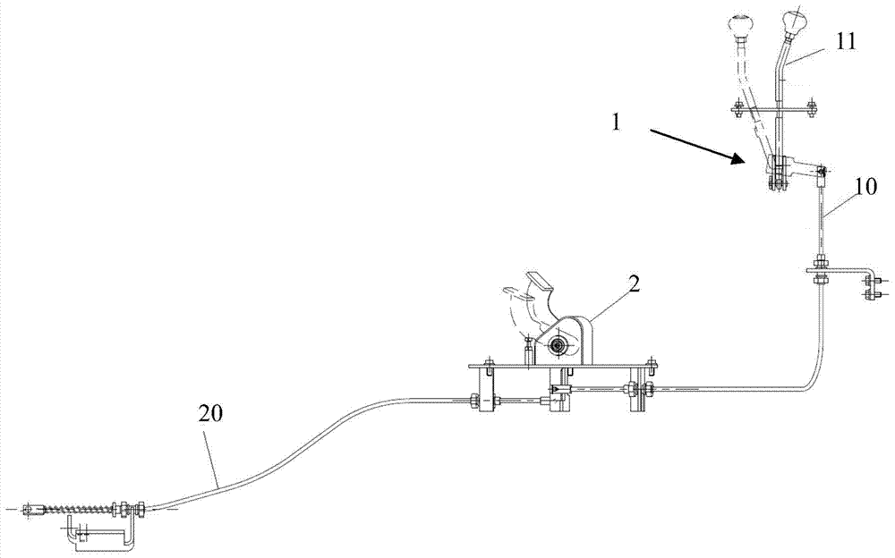 Accelerator control device with hand and foot linkage