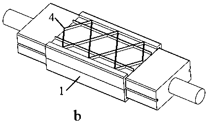 Compound material grating sandwich flange forming mold and forming method