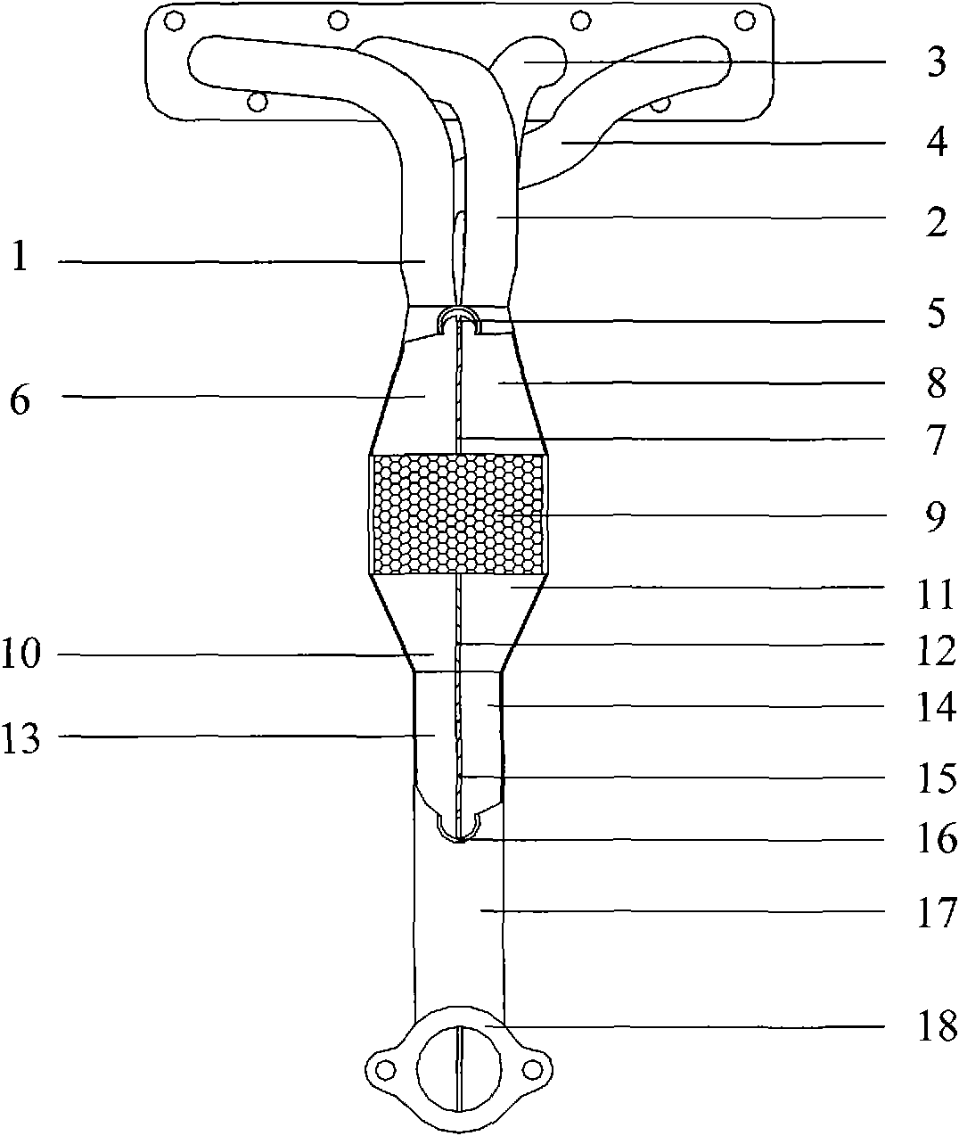 Exhaust manifold and exhaust system employing same