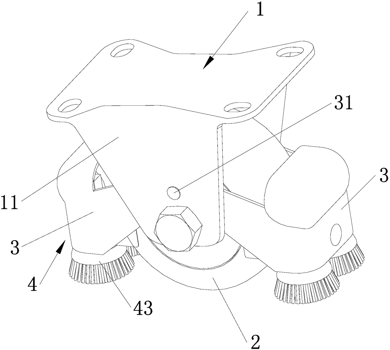 A caster for automatic street cleaning