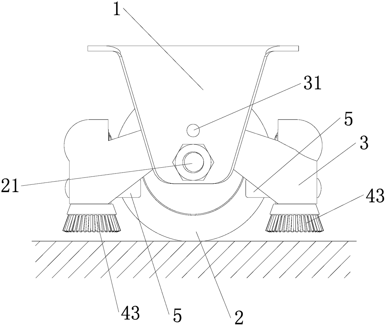 A caster for automatic street cleaning