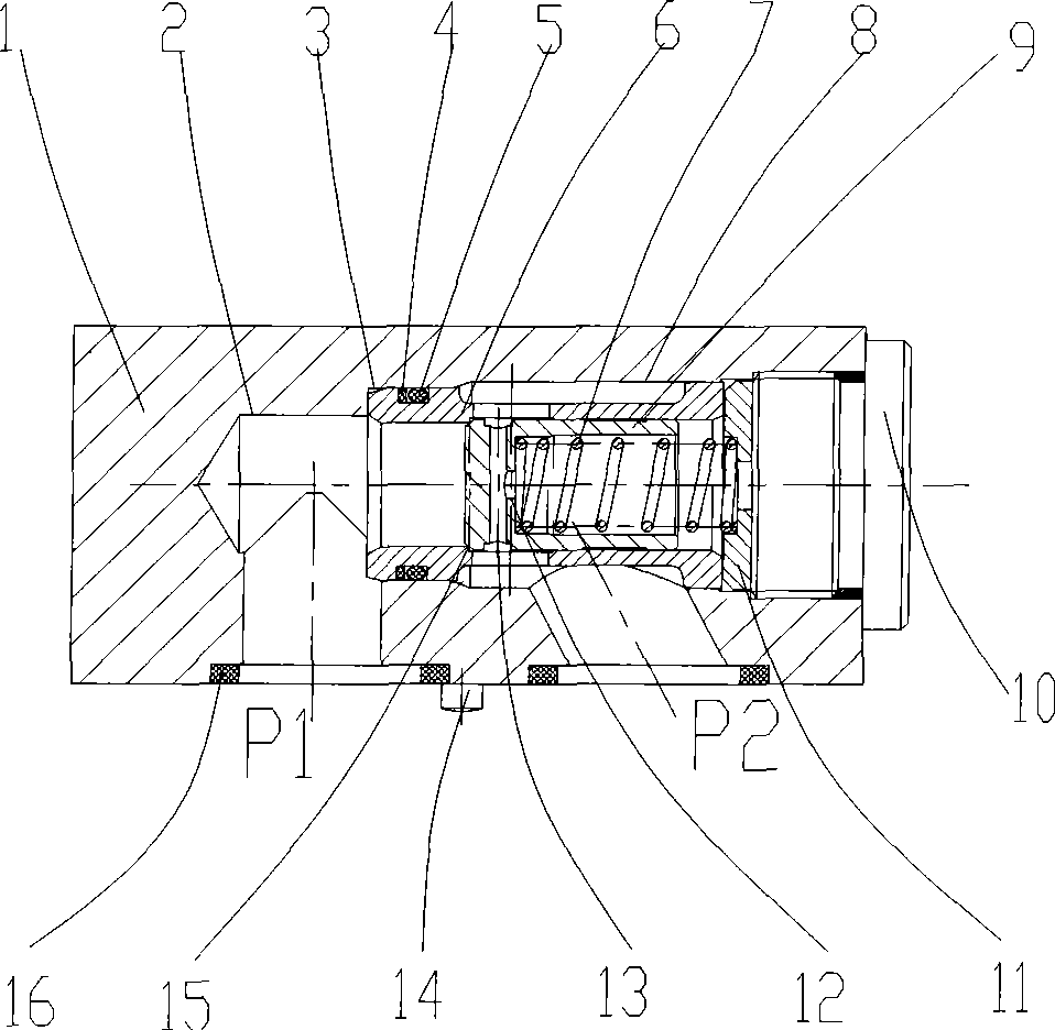 Non-return valve with valve housing