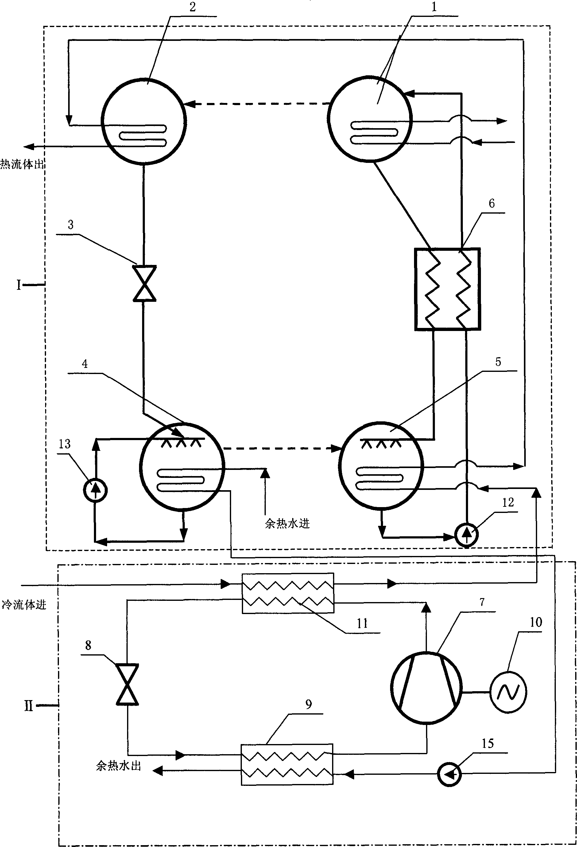 Compression-absorption combined heat pump heating system