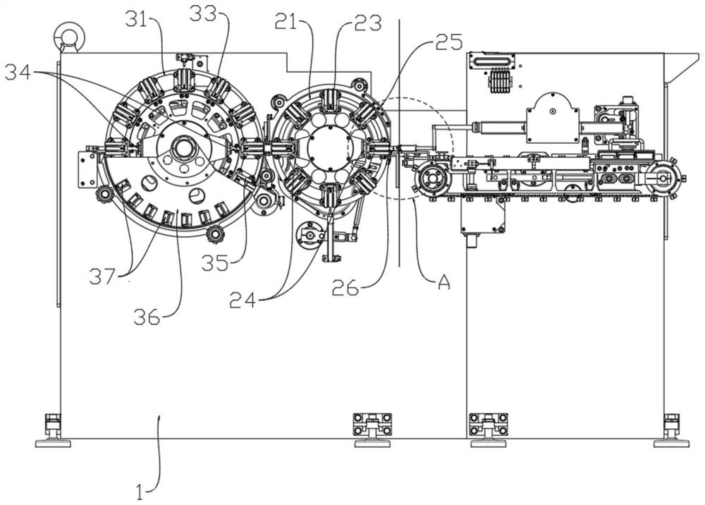 Ice cream paper packaging double-rotating-wheel packaging mechanism