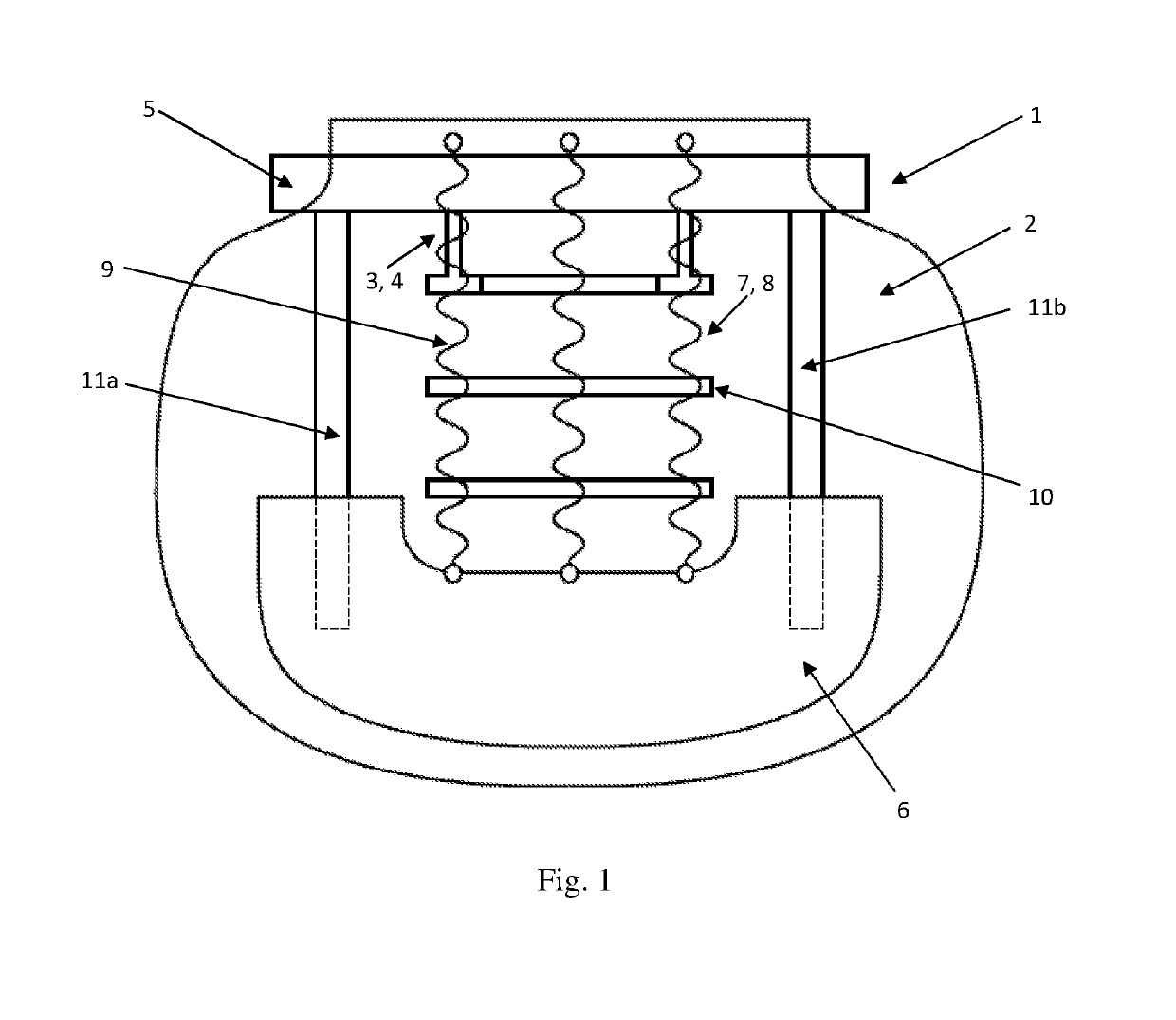 Device for reduction of vertical peak acceleration