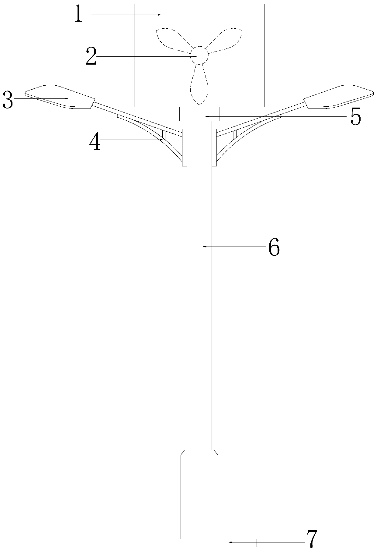 Wind-inlet-volume-adaptive-adjustment wind energy LED lighting street lamp