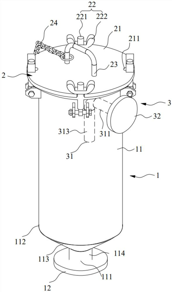 High-pressure air discharge anti-splashing device