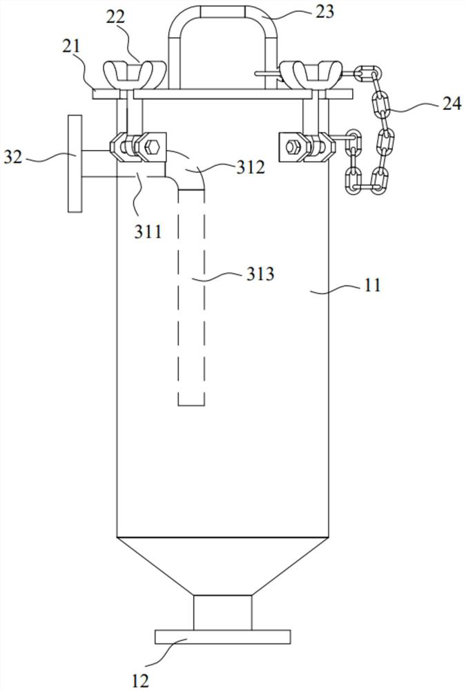 High-pressure air discharge anti-splashing device