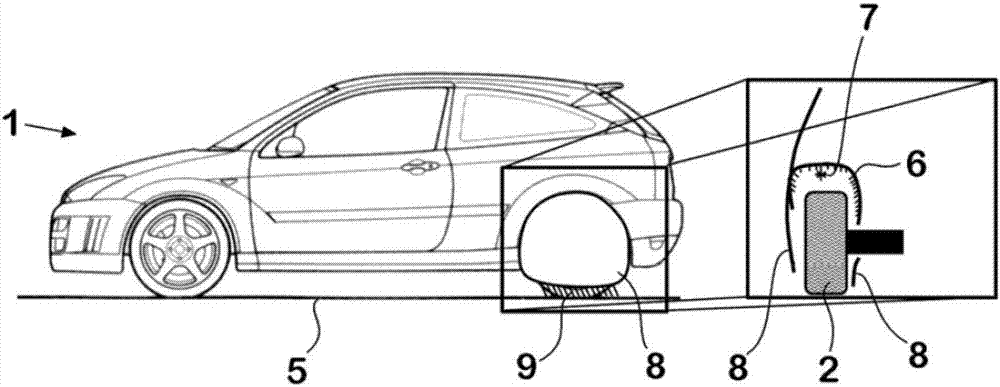 Motor vehicle with dust collector