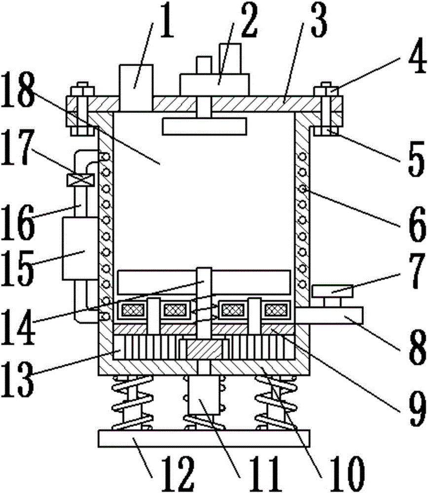 Convenient-to-clean anti-noise high-stirring-force chemical reaction tank