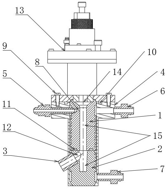 Gas-liquid phase separation spray pipe device used for plasma spraying physical vapor deposition