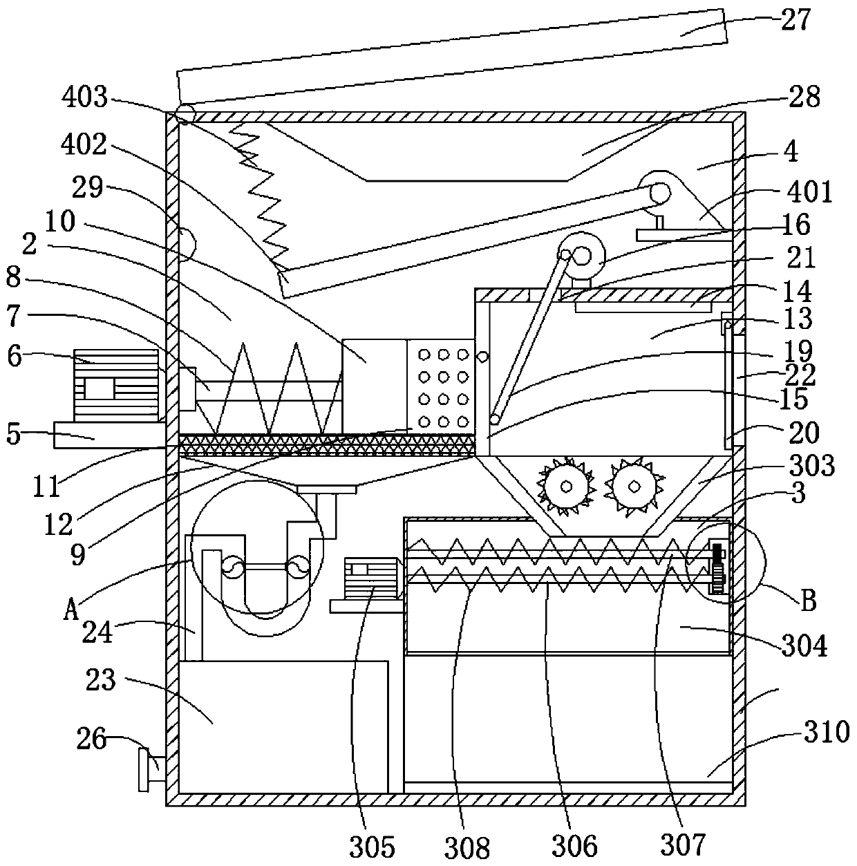 Garbage treatment device for environmental protection engineering