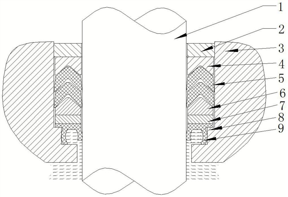 Combined valve rod sealing structure