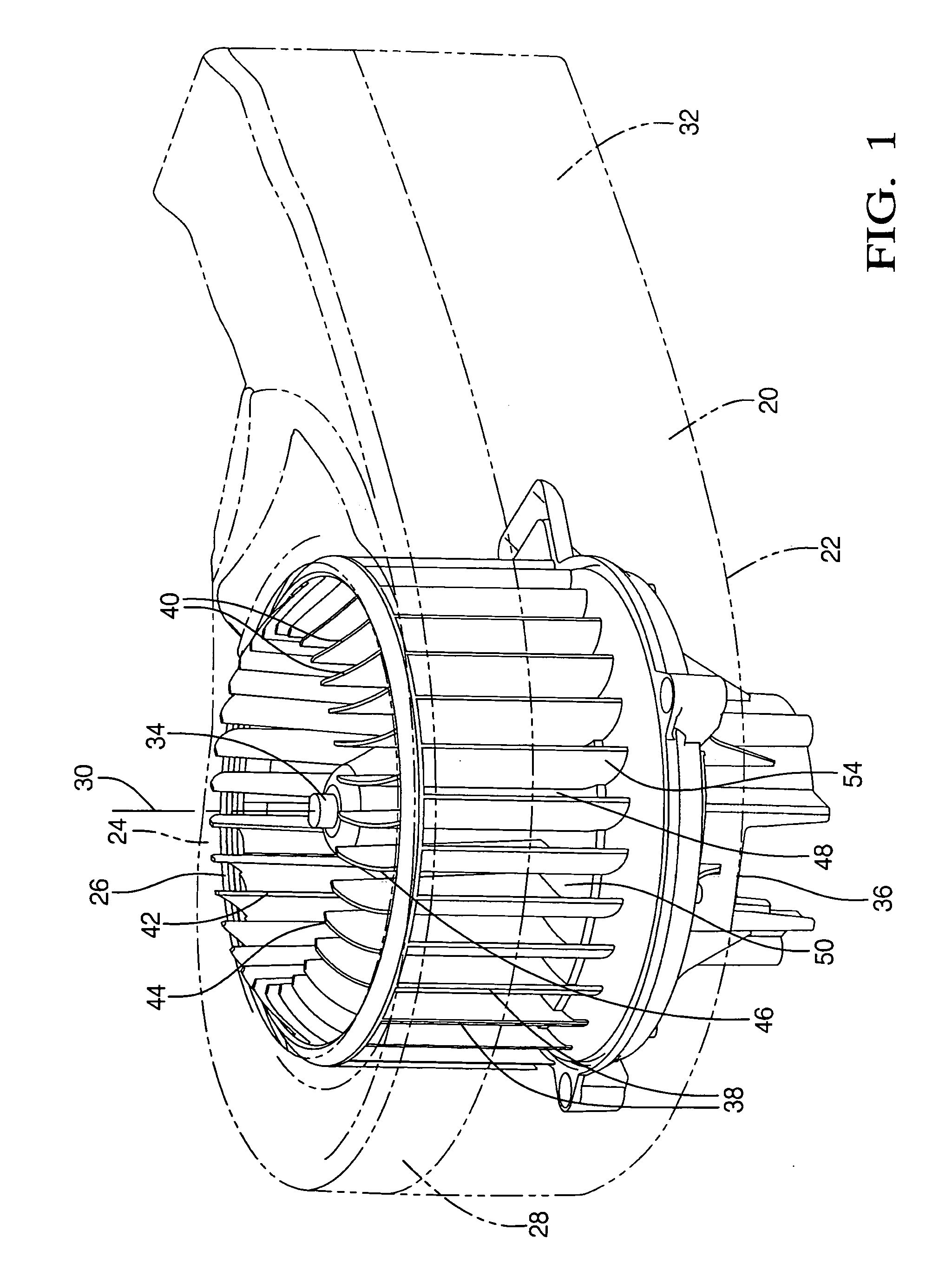 Fan and scroll design for high efficiency and low noise