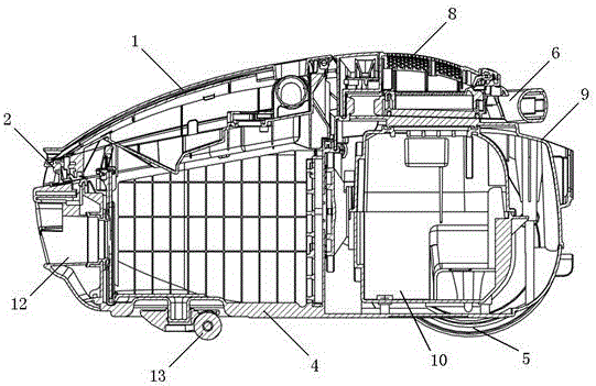 Canister vacuum cleaner with shock-absorbing connection