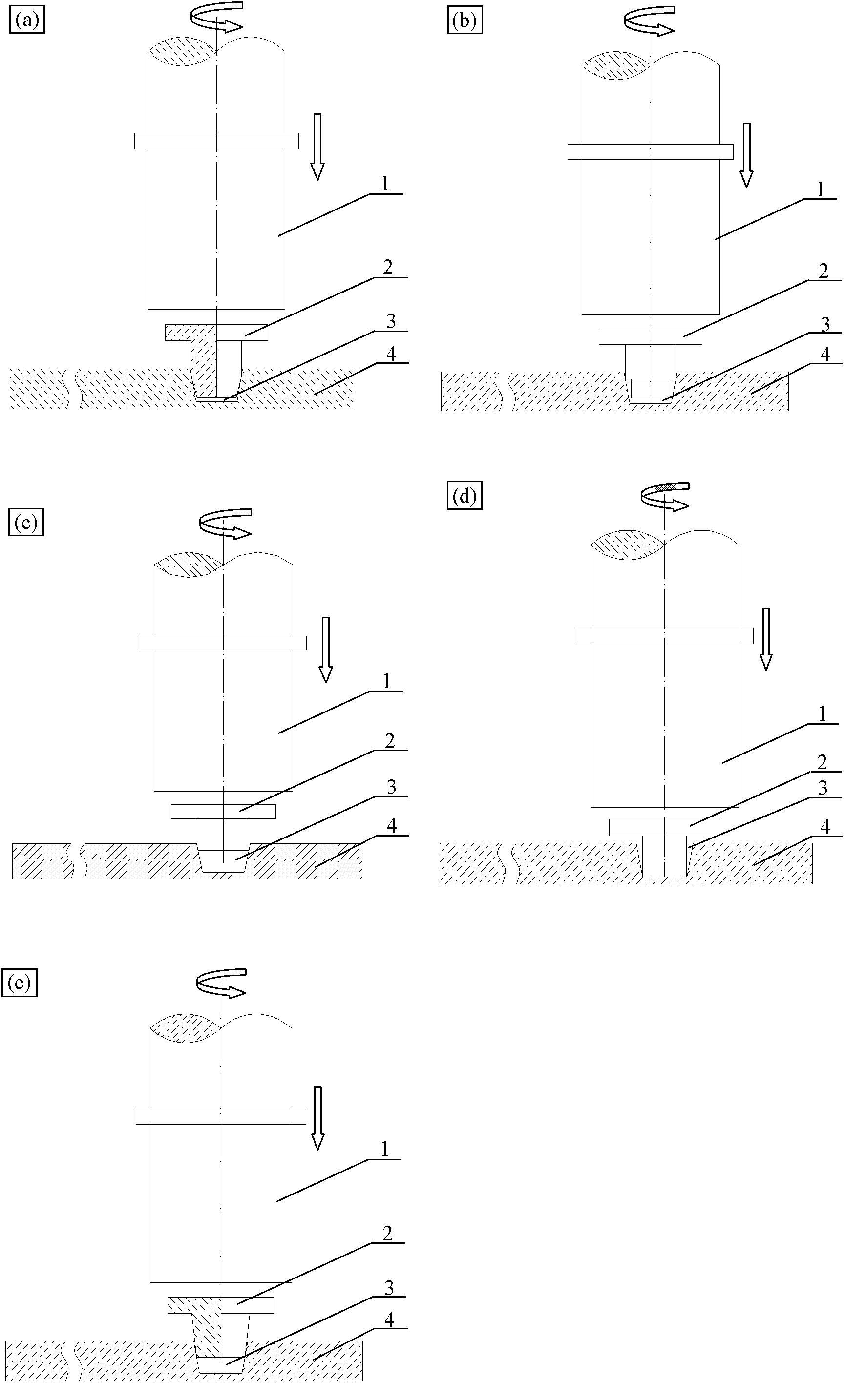 Method for filling friction stir welding keyhole by using T-shaped filling block and bitless stirring head