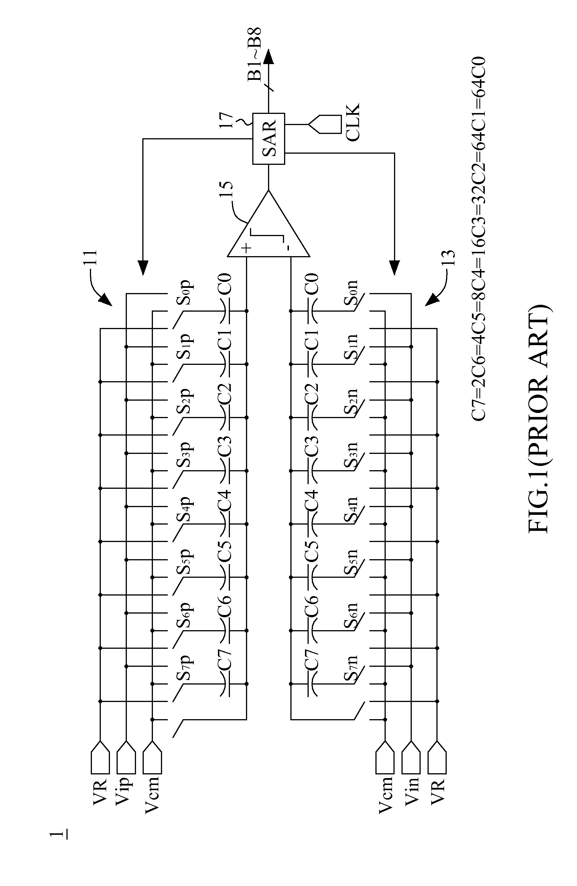 Successive approximation analog to digital converter with capacitor mismatch calibration and method thereof