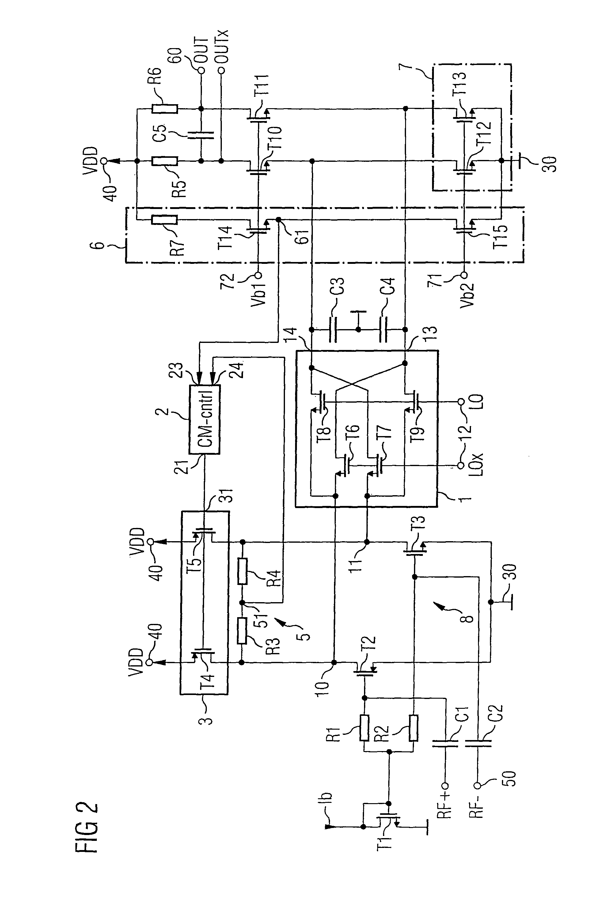 Mixer arrangement, use of the mixer arrangement and method for frequency conversion