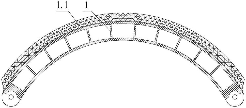 An energy-absorbing impact-resistant roadway section hydraulic support