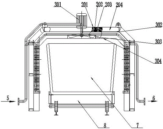 A heat collector for recovery of waste heat in the calcium carbide cooling process