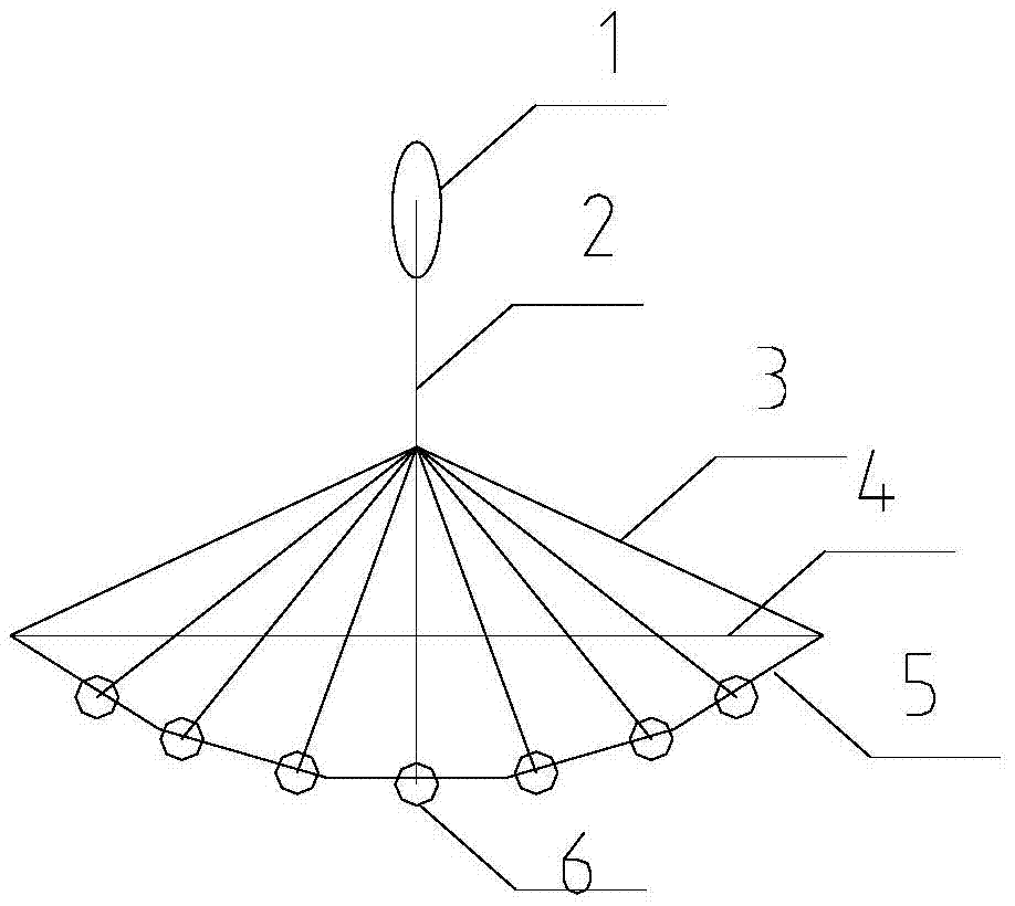 Self-balanced umbrella-shaped modular pedestrian bridge structure