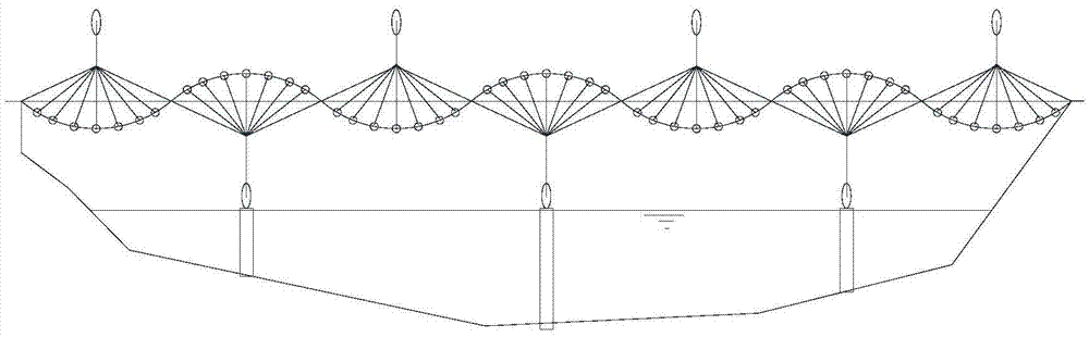 Self-balanced umbrella-shaped modular pedestrian bridge structure
