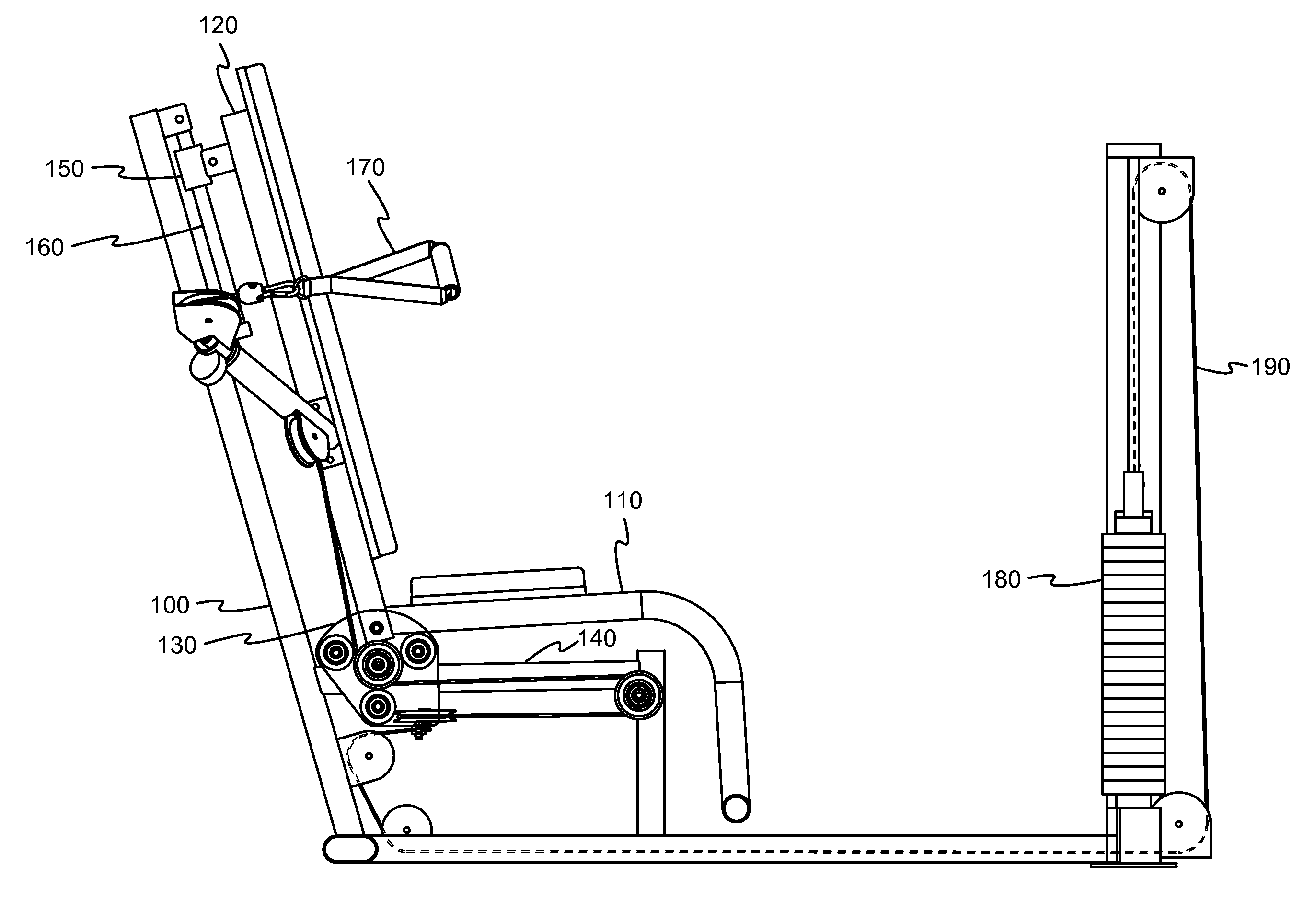 Functional training equipment with multiple movement planes used for press exercises