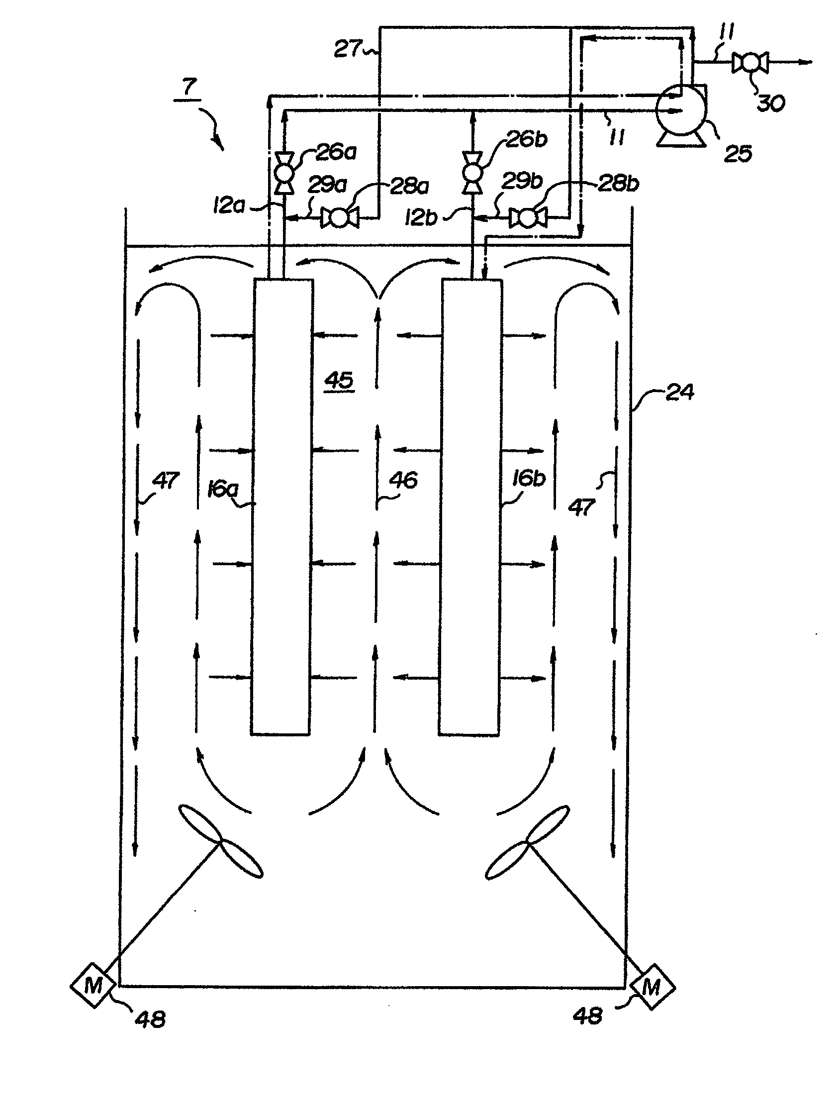 Hollow yarn film filtering apparatus