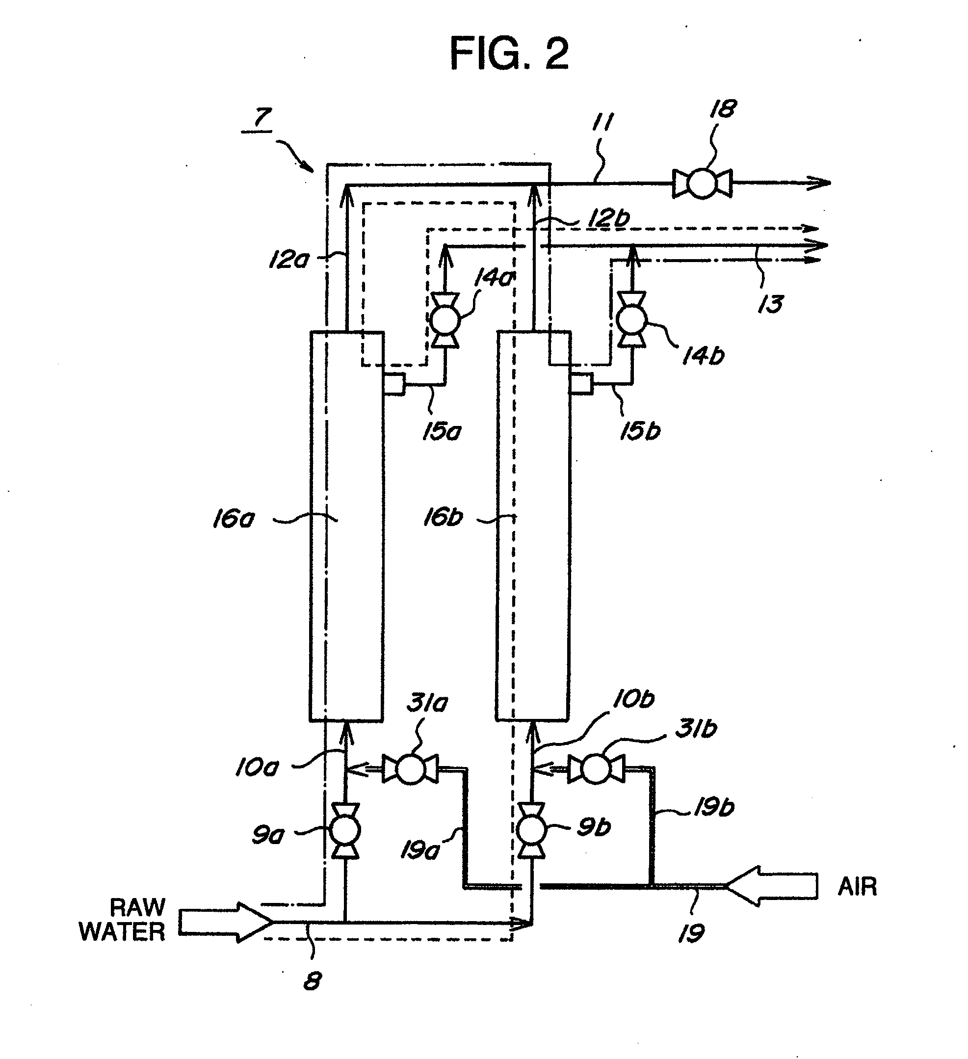 Hollow yarn film filtering apparatus