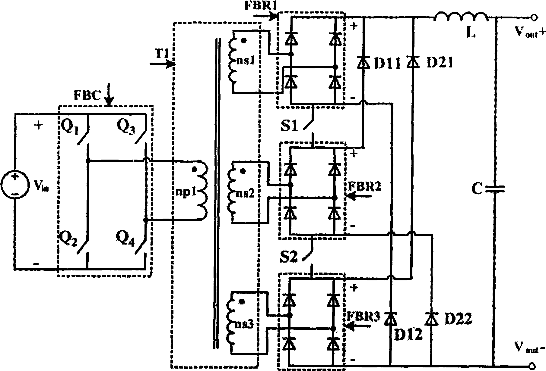 Output adjustable changeable structural direct current switch power supply