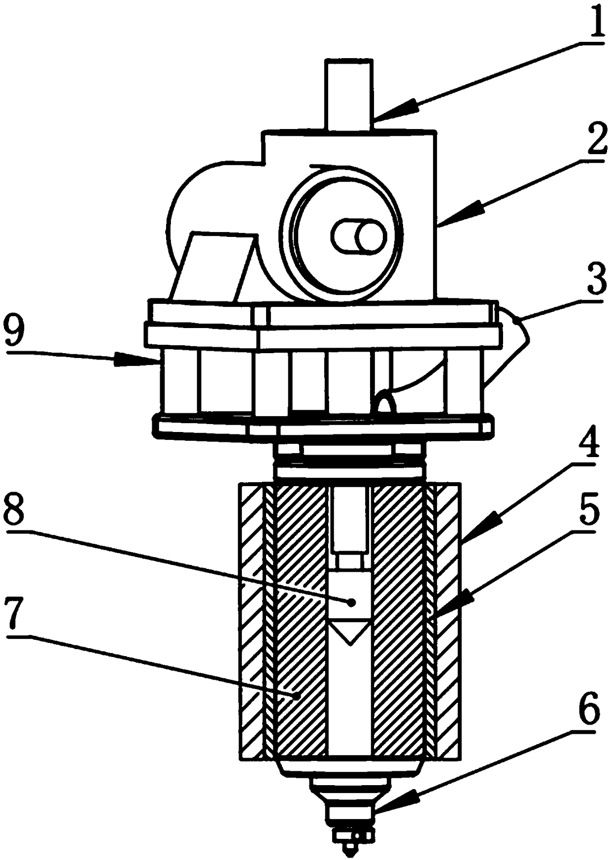 Gradient heating nozzle device for fused deposition metal 3D printing