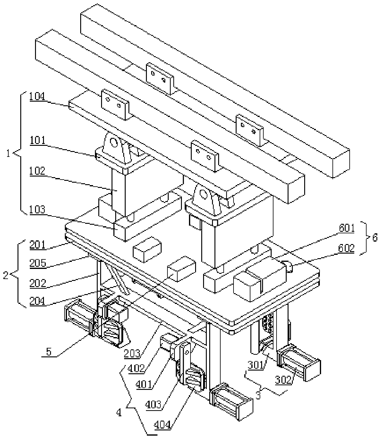 Automobile water shaking equipment for positioning automobile body frame