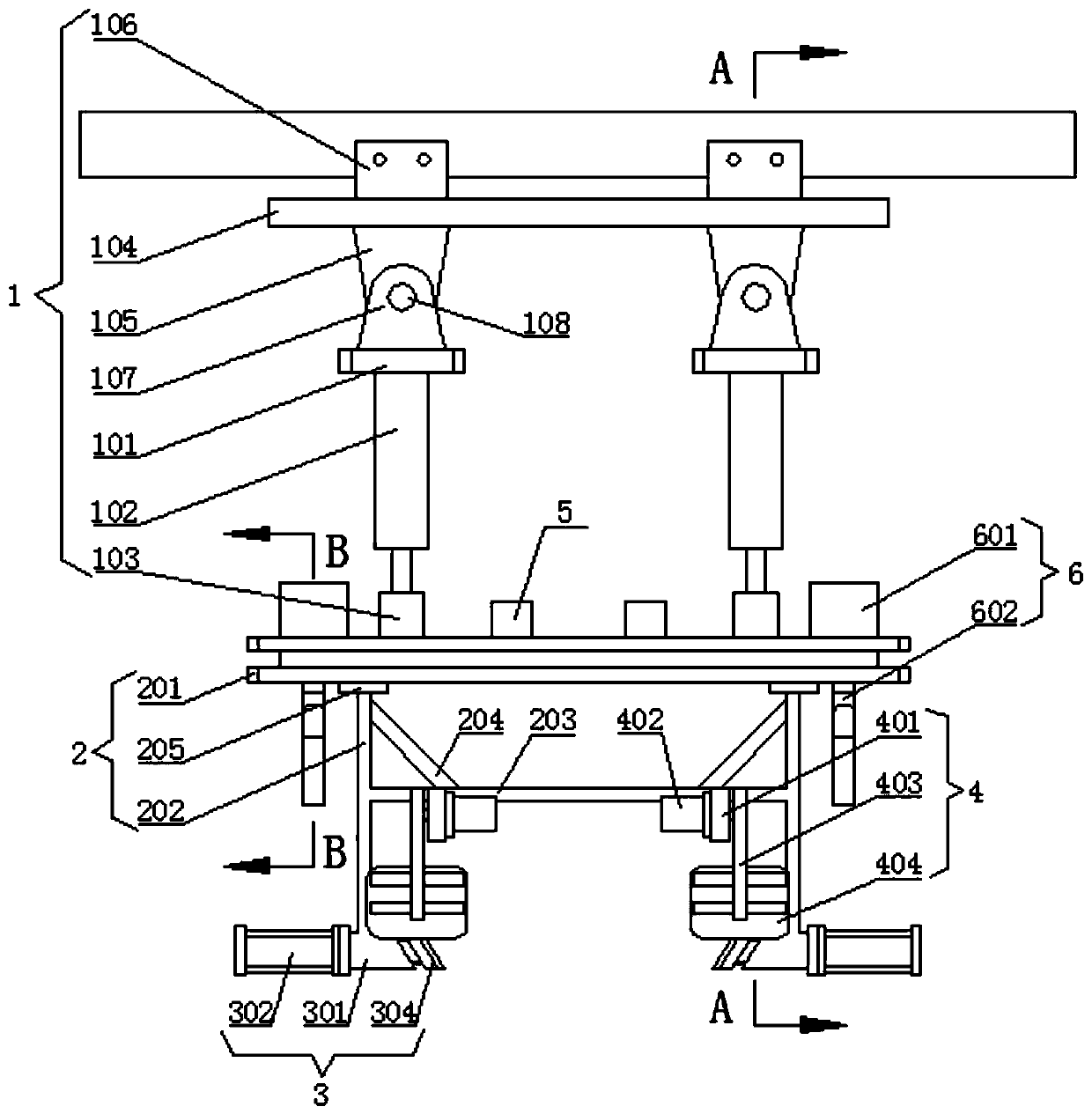 Automobile water shaking equipment for positioning automobile body frame