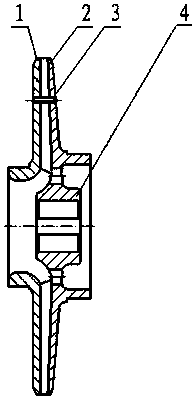 Manufacturing method of narrow-flow-channel closed impeller