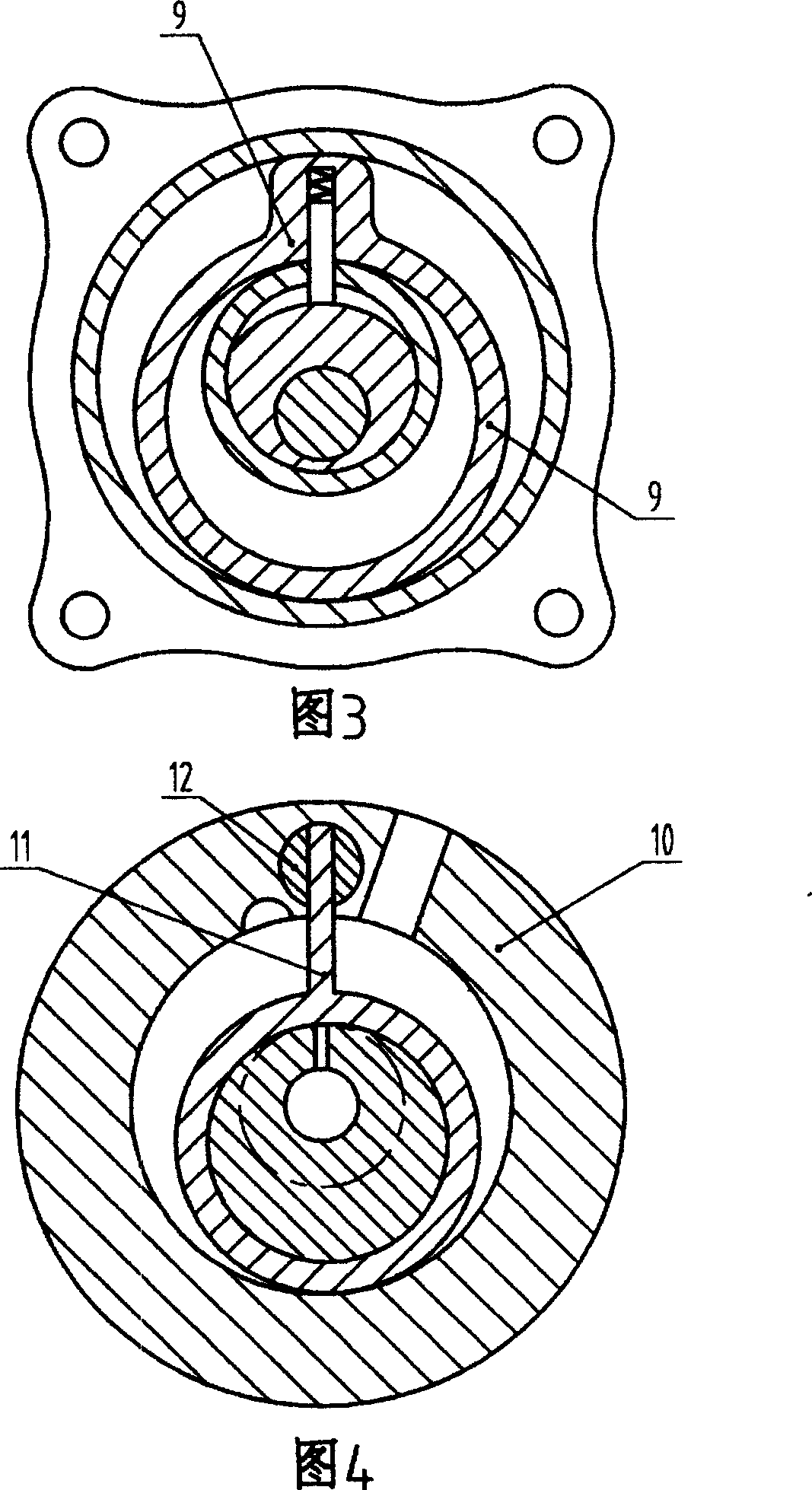 Rolling rotor compressor with servo ring hinged blades