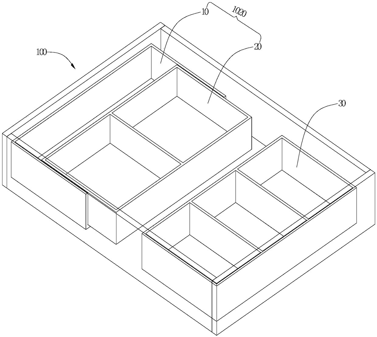 Width-adjustable combined storage box