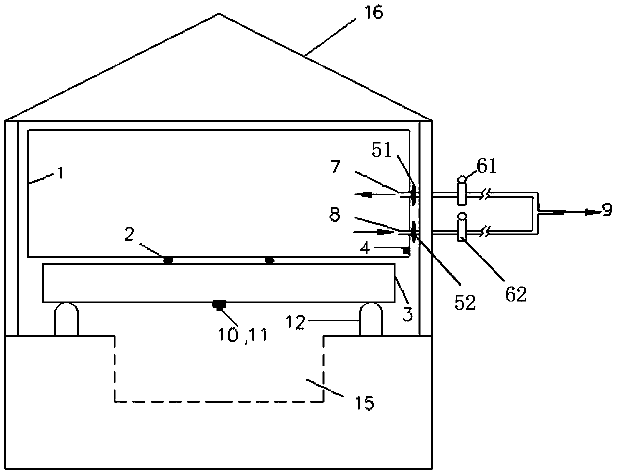 Natural exposure experimental device, system and method for components under variable amplitude load